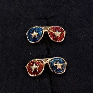 Look Cool with Patriotic Sunglass Glitter Earrings